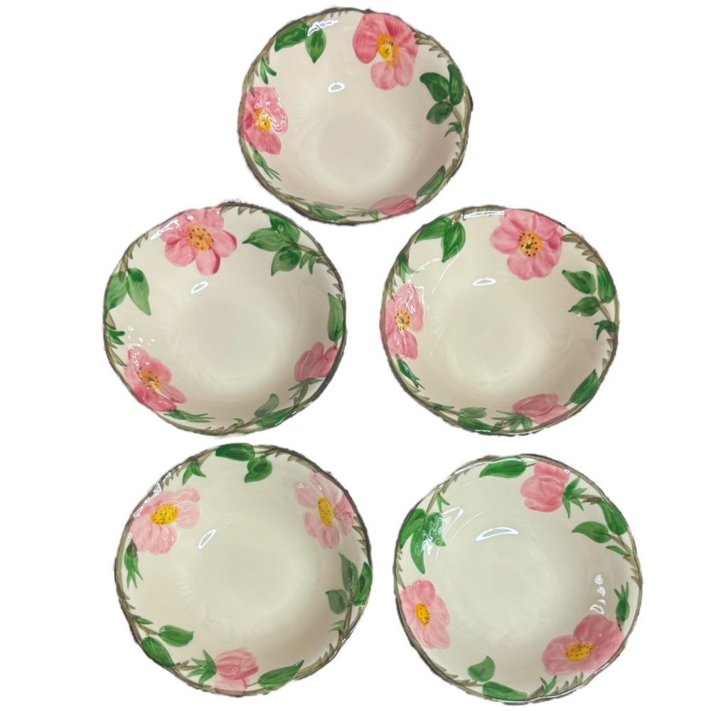 Franciscan Desert Rose 6” Bowl Small Dessert Soup Cereal Fruit Set of 5 Pink - Picture 7 of 15